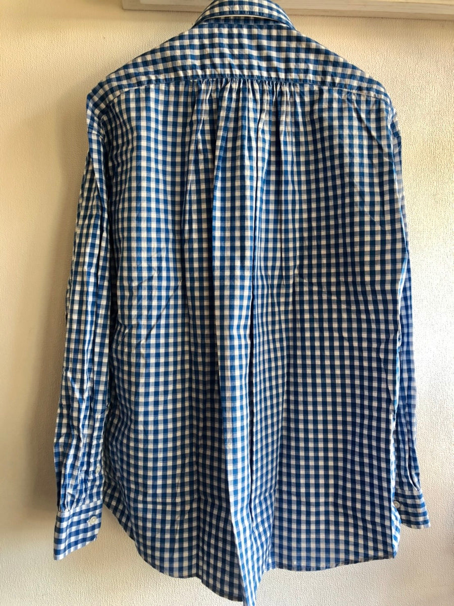 Porter Classic ROLL UP GINGHAM CHECK SHIRT -BLUE- ポーター 