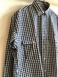 Porter Classic ROLL UP GINGHAM CHECK SHIRT -NAVY- ポータークラシック ロールアップシャツ ギンガムチェック ネイビー