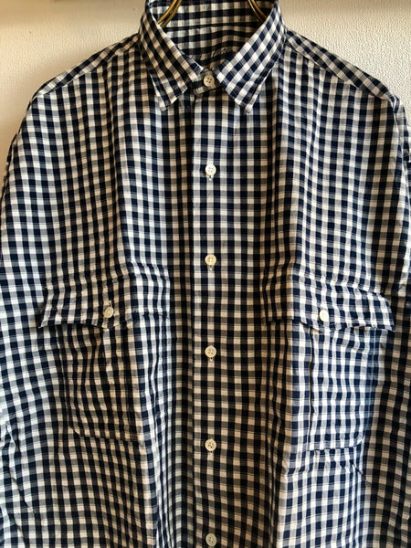 Porter Classic ROLL UP GINGHAM CHECK SHIRT -NAVY- ポーター 